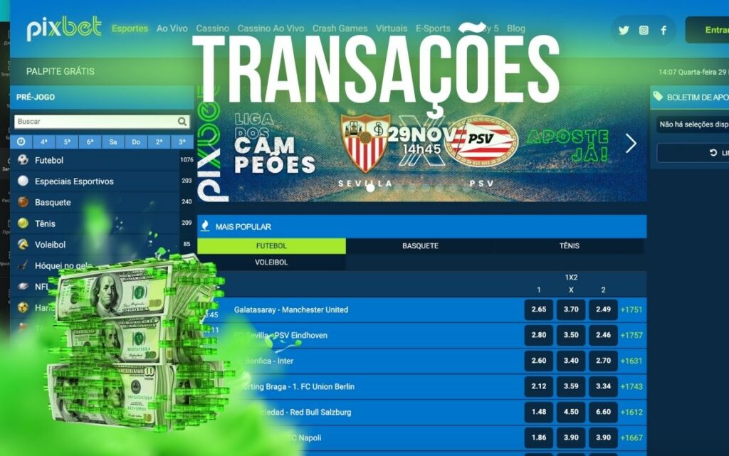 Pixbet Brasil site Transações de pagamento