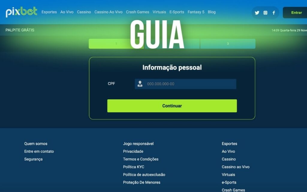 Pixbet Brasil registro guia